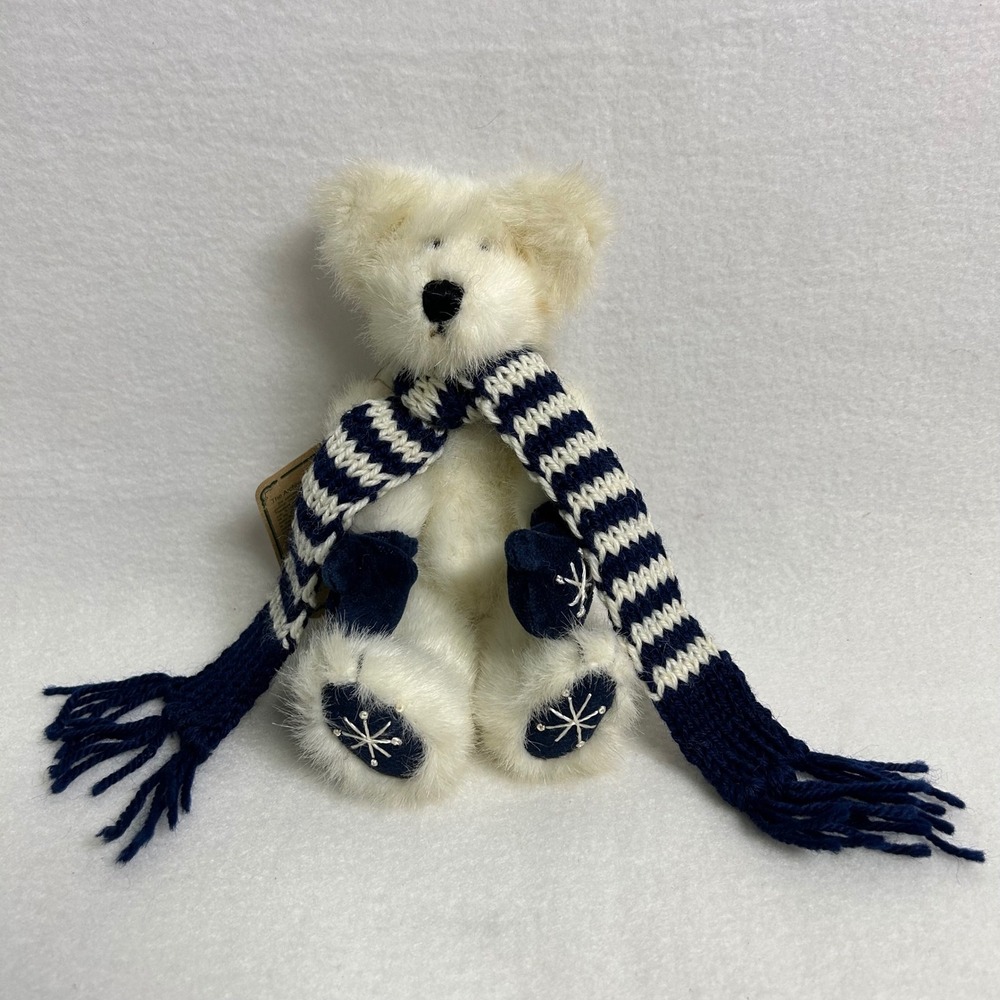 Collectable Boyds Bears & Friends Small White Polar Bear Scarf Mittens